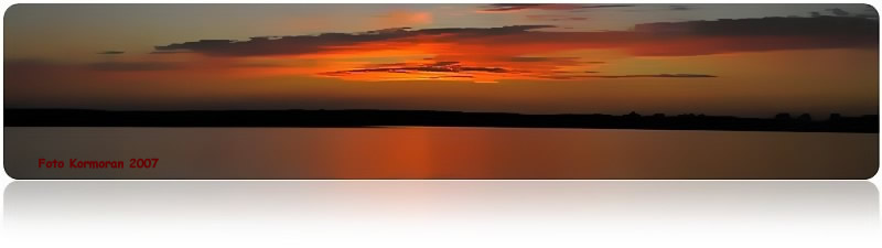 Zachód słońca nad jeziorem Jamno - foto. Kormoran 2007